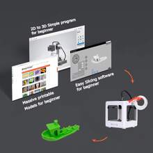 Easythreed 3d打印機入門級低噪聲,免費提供pla Tpu 1.75mm線材,打印尺寸為90x100x110mm - 白色 - 查看 5
