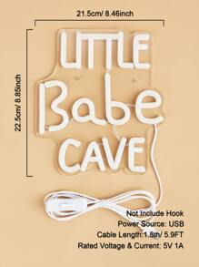 CHI-BUY 1PC Little Babe Cave LED Neon Sign - USB Powered Wall Hanging Decor For Bedroom, Home & Wedding Party, Cute Neon Sings Wall Light Decoration - Multicolor - View 6
