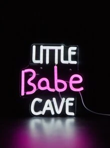 CHI-BUY 1PC Little Babe Cave LED Neon Sign - USB Powered Wall Hanging Decor For Bedroom, Home & Wedding Party, Cute Neon Sings Wall Light Decoration - Multicolor - View 2