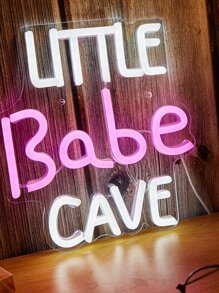 CHI-BUY 1PC Little Babe Cave LED Neon Sign - USB Powered Wall Hanging Decor For Bedroom, Home & Wedding Party, Cute Neon Sings Wall Light Decoration - Multicolor - View 4