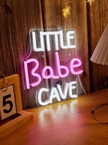 CHI-BUY 1PC Little Babe Cave LED Neon Sign - USB Powered Wall Hanging Decor For Bedroom, Home & Wedding Party, Cute Neon Sings Wall Light Decoration - Multicolor - View 3