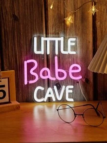 CHI-BUY 1PC Little Babe Cave LED Neon Sign - USB Powered Wall Hanging Decor For Bedroom, Home & Wedding Party, Cute Neon Sings Wall Light Decoration - Multicolor - View 1
