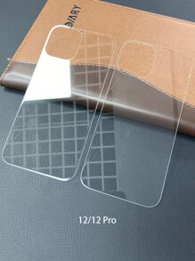 2pcs Tempered Glass Anti-Scratch Phone Back Protection Film Compatible With iPhone XR/12/12Pro - White - View 4