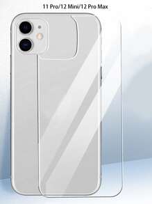 2pcs Tempered Glass Anti-Scratch Phone Back Protection Film Compatible With iPhone XR/12/12Pro - White - View 3