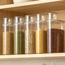 1入組透明穀物儲存容器,附有密封環,適用於儲存廚房中的豆子、穀物、芝麻、茶葉和零食 - 無色 - 查看 3