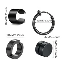 8 đôi Đúng mốt Từ tính Hoa tai Dành Cho Nam Và Nữ , Cô gái Goth hiện đại - Đen và trắng - Xem 3