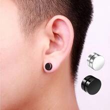 8 đôi Đúng mốt Từ tính Hoa tai Dành Cho Nam Và Nữ , Cô gái Goth hiện đại - Đen và trắng - Xem 5