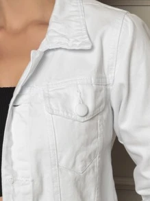 Women Denim Jackets & Coats - trắng - Xem 5