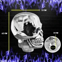 Led Skull Knob For Metal Gear Shift Knob Stone Eyes - Blue - View 4