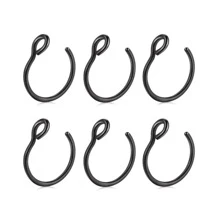6pcs 316l Surgical Steel Fake Nose Ring, Stainless Steel Nose Ring, 8mm False Nose Ring, Faux Lip Septum Nose Ring - Black - View 12