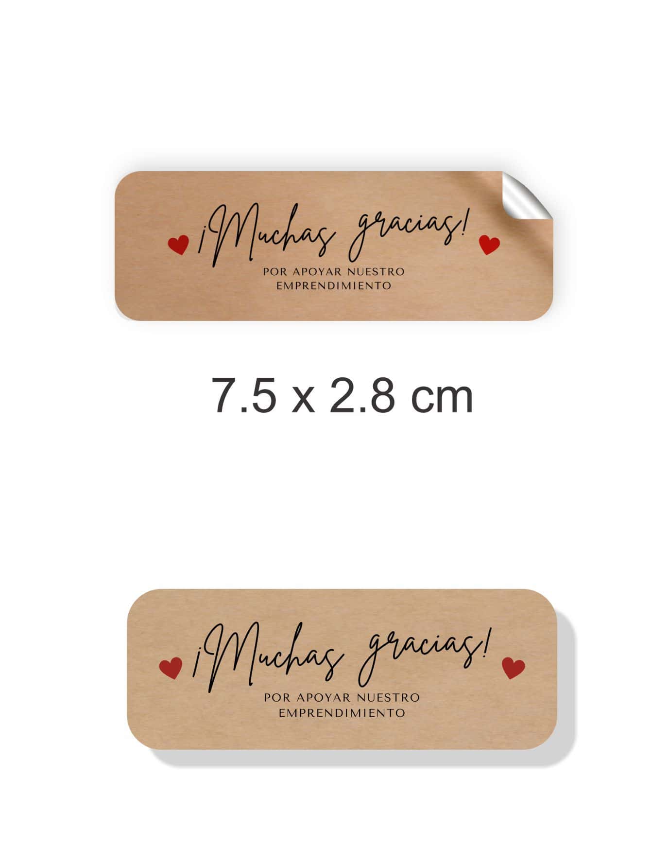 Creative Mariu 100 stickers, calcomanía, pegantina etiquetas GRACIAS POR TU COMPRA (7.5X2.8 cm) - Marrón - Ver 1