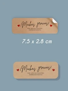 Creative Mariu 100 stickers, calcomanía, pegantina etiquetas GRACIAS POR TU COMPRA (7.5X2.8 cm) - Marrón - Ver 2
