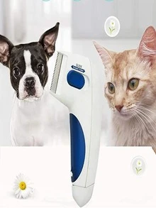 Cepillo electrico antipulgas contra pulgas garrapatas Perro Gato para Pulgas para Perros Peine Electrónico para Piojos Antipulgas para Perros, - Blanco - Ver 2