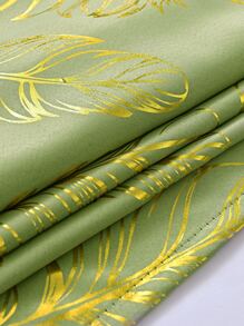 1pc Matcha Green Thermal Insulated Window Curtain With Gold Foil Pattern - Multicolor - View 8