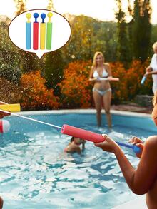 1pc Straight Eva Foam Round Head Water Gun For Summer Beach And Pool Party, Outdoor Toy