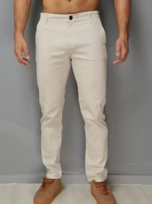 Men Pants - 米色 - 查看 6