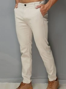 Men Pants - 米色 - 查看 5