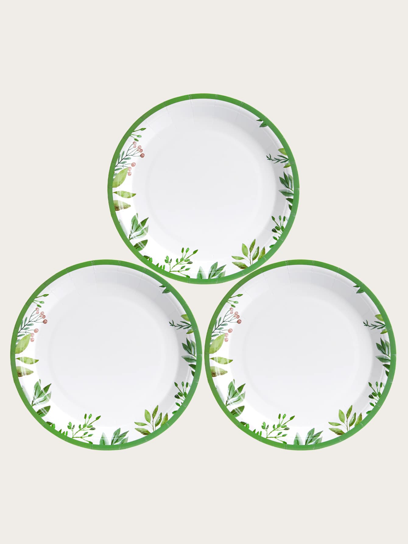 10 Piece/Set Disposable Dinner Plates, 7/9 Inch Sage Green Leaf Paper Plates Party Paper Plates