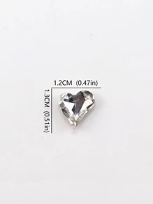 10 件/包 12x13 毫米不对称心形美甲水钻，多面清晰折射效果 DIY 指甲饰品美甲宝石美甲用品 - 白色 - 查看 4