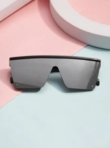 1入組時尚方形眼鏡適用於青少年男孩 - 黑色 - 查看 1