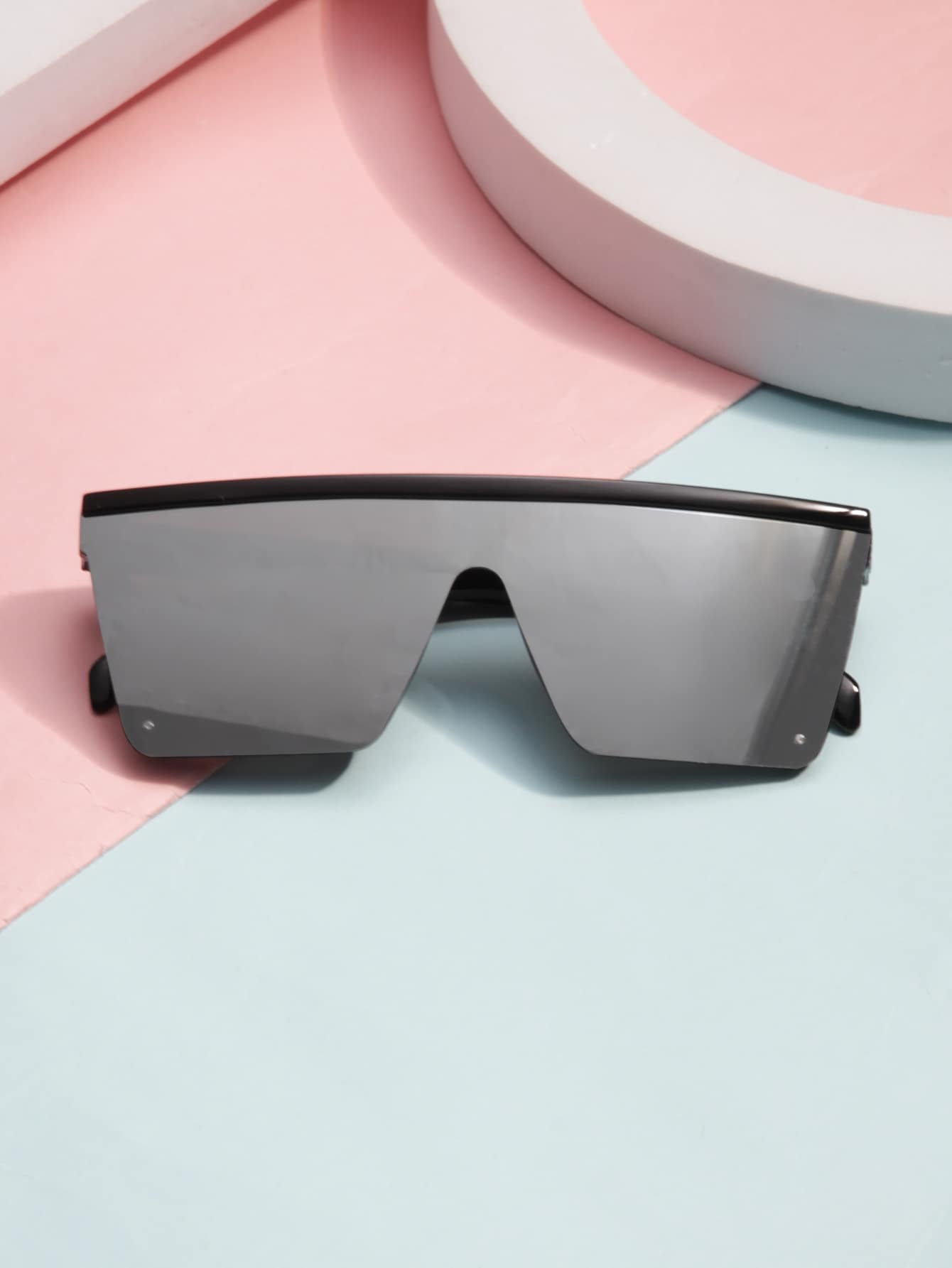 1入組時尚方形眼鏡適用於青少年男孩 - 黑色 - 查看 1