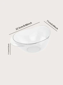 1入組多功能米洗滌器和瀝水籃適用於水果和蔬菜 - 無色 - 查看 2