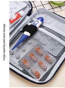 1 件便携式旅行药品收纳袋，带多个隔层和可拆卸袋，适用于露营、户外活动和日常使用，可用作旅行收纳袋、化妆包、化妆包、度假收纳袋、大容量化妆品收纳盒化妆盒，可存放口红、刷子、护肤品、手机、硬币、小物品，适用于家庭、礼物、度假和节日万圣节圣诞节多功能用途，波西米亚风 - 紅色 - 查看 4