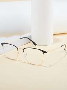 1入組男士超輕半框商務光學眼鏡框方形/長方形 - 彩色 - 查看 2