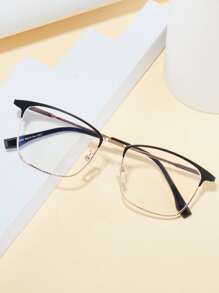 1入組男士超輕半框商務光學眼鏡框方形/長方形 - 彩色 - 查看 1