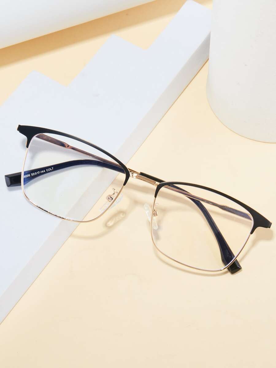1入組男士超輕半框商務光學眼鏡框方形/長方形 - 彩色 - 查看 1