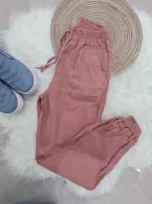Women Pants - 珊瑚橙 - 查看 1