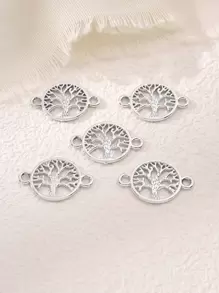 5pcs/set Tree Detail Round DIY Jewelry Connector