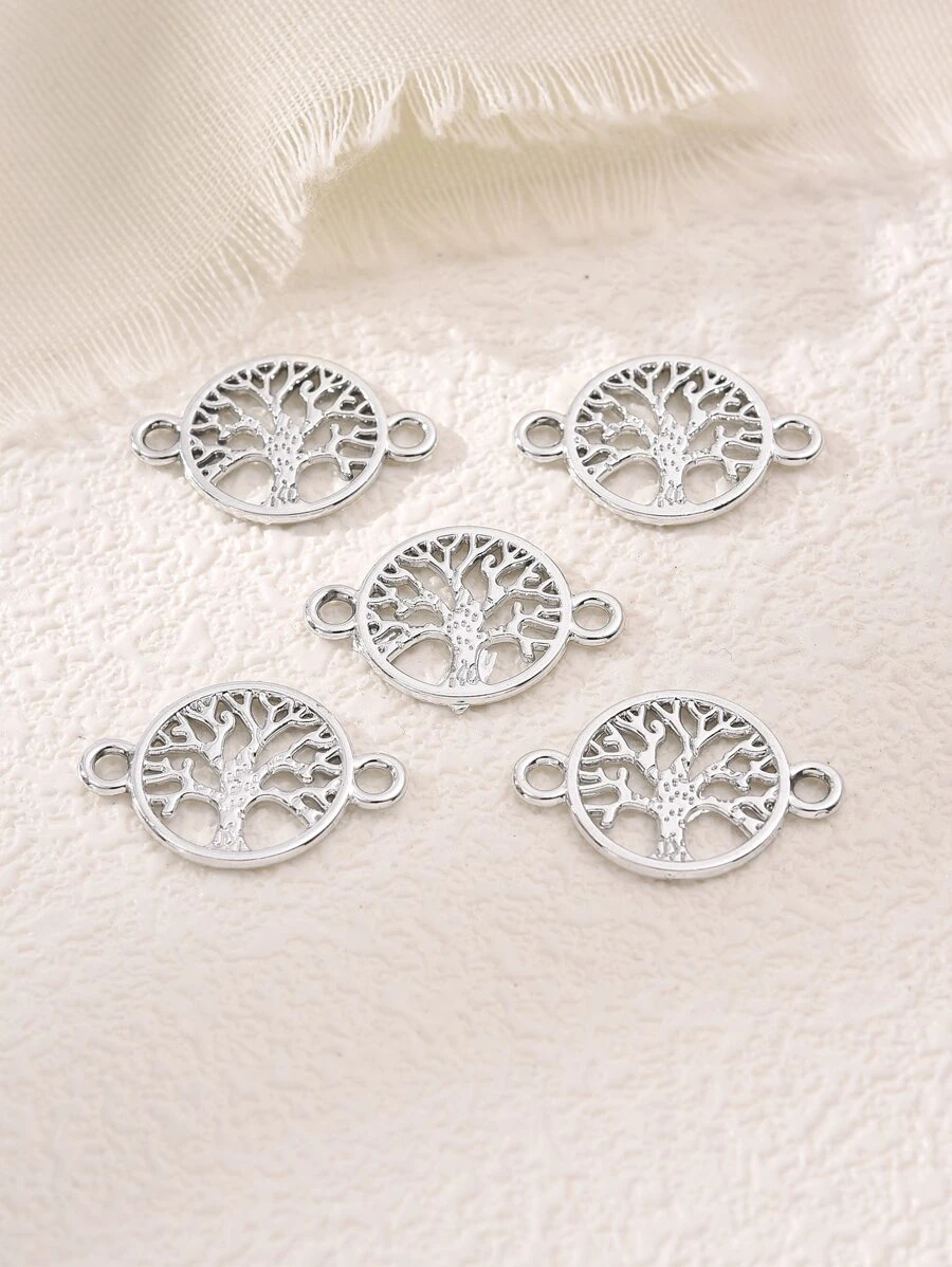 5pcs/set Tree Detail Round DIY Jewelry Connector