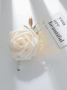 1 Hoa hồng trắng Mori Style Bó hoa đeo tay đẹp thích hợp trang trí đám cưới Ngày lễ tình nhân Valentine - Nhiều màu - Xem 2