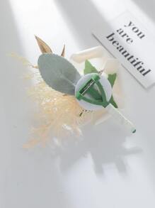 1 Hoa hồng trắng Mori Style Bó hoa đeo tay đẹp thích hợp trang trí đám cưới Ngày lễ tình nhân Valentine - Nhiều màu - Xem 3