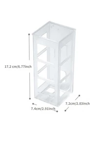 1pc Hair Styling Tool Storage Box, Curling Iron & Straightener Organizer, Wall Mounted Bathroom Shelf Without Drilling - Clear - View 2