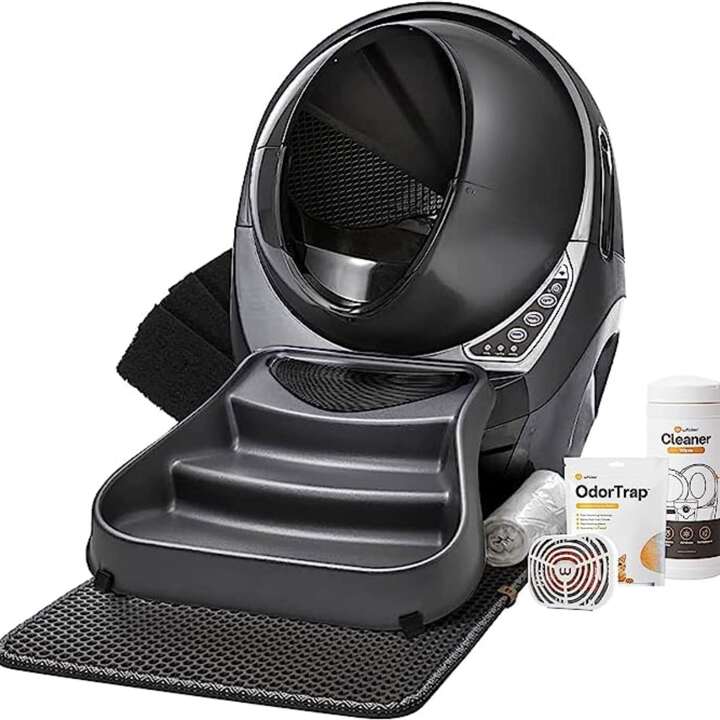 Litter Robot 3 Connect Ramp by Whisker Automatic Self Cleaning Cat Litter Box WiFi Enabled Works with Any Clumping Litter Designed Assembled in USA Grey 1 Year WhiskerCare Warranty SHEIN