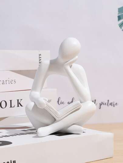 1 bức tượng trừu tượng người đọc sách bằng nhựa, thích hợp để trang trí văn phòng, trang trí tốt nghiệp, trang trí phòng ngủ, quà tặng sinh nhật, trang trí phòng, quà tặng giáo viên, quà tặng ngày của mẹ