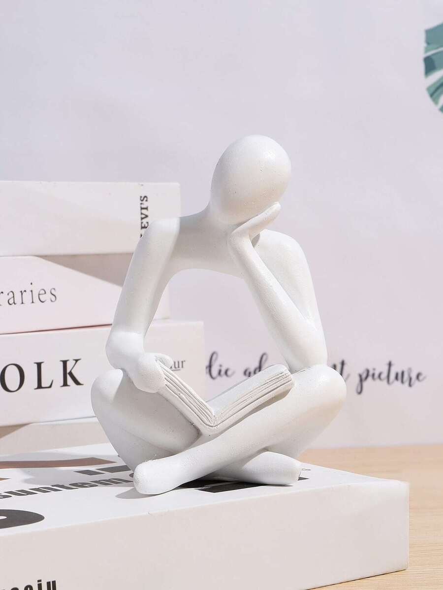 1 bức tượng trừu tượng người đọc sách bằng nhựa, thích hợp để trang trí văn phòng, trang trí tốt nghiệp, trang trí phòng ngủ, quà tặng sinh nhật, trang trí phòng, quà tặng giáo viên, quà tặng ngày của mẹ