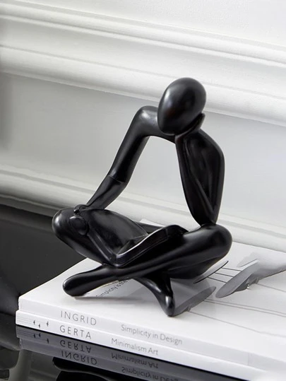 1pc Abstract Human Figure Reading Statue Resin Sculpture, Suitable For Office Decoration, Graduation Decor, Bedroom Decor, Birthday Gift, Room Decor, Teacher Gift, Mother's Day Gift