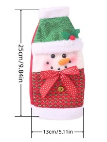 1 件聖誕創意卡通聖誕老人雪人馴鹿瓶蓋紅酒袋 - 彩色 - 查看 4