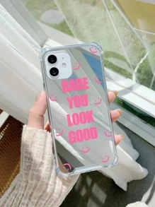 1 件镜面保护壳，带标语印花，四角气囊和全包边设计，兼容 iPhone 6/6s/6 Plus/7/8/Se/X/Xs/Xr/11/12/13/14/11pro/12pro/13pro/14pro/12mini/13mini/11promax/12promax/13promax/14promax/14plus。这款手机壳设计简约时尚，男女皆宜。 - 彩色 - 查看 3