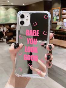 1 件镜面保护壳，带标语印花，四角气囊和全包边设计，兼容 iPhone 6/6s/6 Plus/7/8/Se/X/Xs/Xr/11/12/13/14/11pro/12pro/13pro/14pro/12mini/13mini/11promax/12promax/13promax/14promax/14plus。这款手机壳设计简约时尚，男女皆宜。 - 彩色 - 查看 2