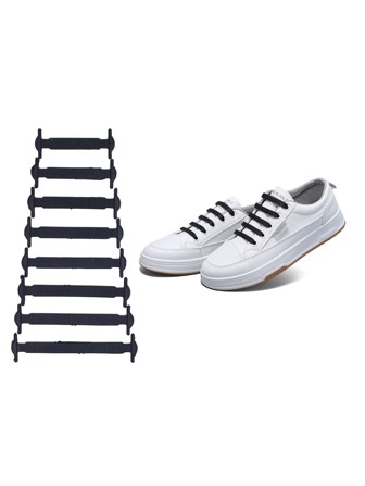 16 st. Knytning Elastisk Sko Spets Spännen , Kreativ Jobb No-tie Elastisk Skosnören , Enfärgat Och Randig Form