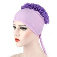 European And American Style Purple Flower Hat - Purple - View 1