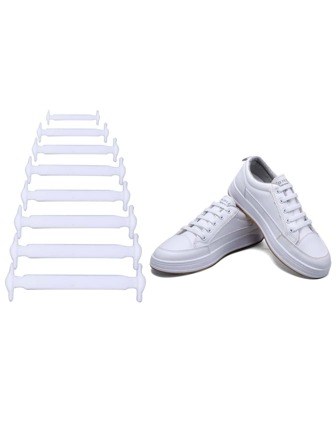 16入組系帶彈性鞋帶搭扣創意彈性舒服的跑步鞋帶在工作風格