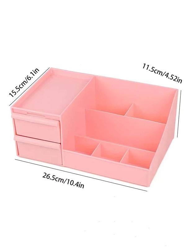 1pc Dormitory Cosmetic & Hair Accessory Storage Box With Drawer Design