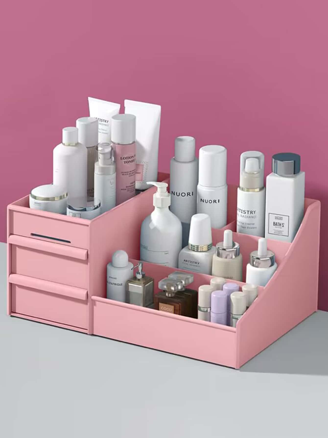 1pc Dormitory Cosmetic & Hair Accessory Storage Box With Drawer Design