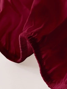 1pc Ultra Soft Solid Color Fitted Sheet, Bedding, Lightweight Fitted Sheet, Burgundy Mattress Cover, Deep Pocket Fitted Sheet, Soft And Breathable, Suitable For All Bed Sizes - Twin, Full, Queen, King, All Seasons, Room Decor, Machine Washable - Burgundy - View 5