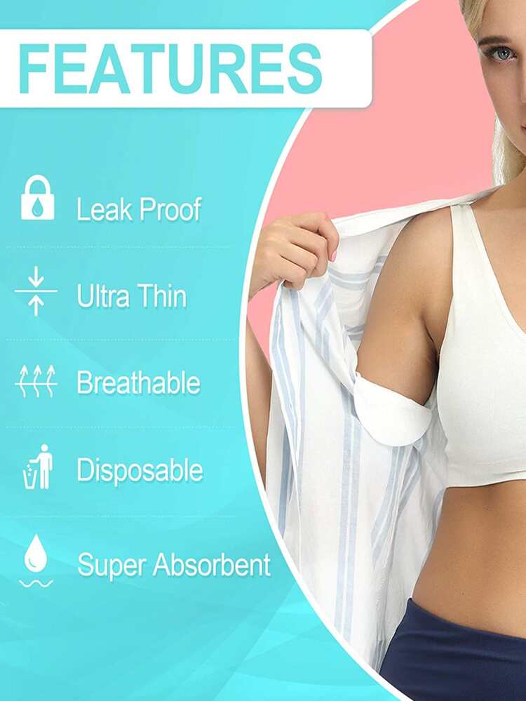 10pcs Summer anti sweat patch, disposable underarm sweat pad, sweat pad, underarm sweat pad - White - View 4